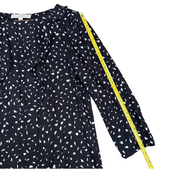 Ann Taylor LOFT Dark Blue Ruffled Blouse Extra Small - Picture 8 of 10